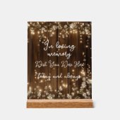 In Love Memory String Lights Holz Memorial Acrylschild (Vorderseite)