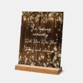 In Love Memory String Lights Holz Memorial Acrylschild (Winkel)