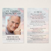 In Love Memory Sunset Memorial Prayer Card
