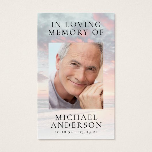 In Love Memory Sunset Memorial Prayer Card (Vorderseite)