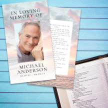 In Love Memory Sunset Memorial Prayer Card