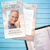 In Love Memory Sunset Memorial Prayer Card