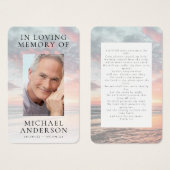 In Love Memory Sunset Memorial Prayer Card (Vorne & Hinten)