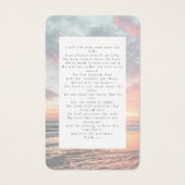 In Love Memory Sunset Memorial Prayer Card (Rückseite)