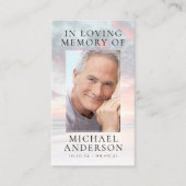In Love Memory Sunset Memorial Prayer Card Visitenkarte (Vorderseite)