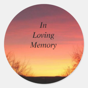 In Love Memory Sunset Runder Aufkleber