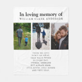 In Love Memory Three Foto Gedicht Tribute Blanket Fleecedecke (Vorderseite)