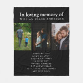 In Love Memory Three Foto Gedicht Tribute Blanket Fleecedecke (Vorderseite)