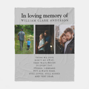 In Love Memory Three Foto Gedicht Tribute Blanket Fleecedecke