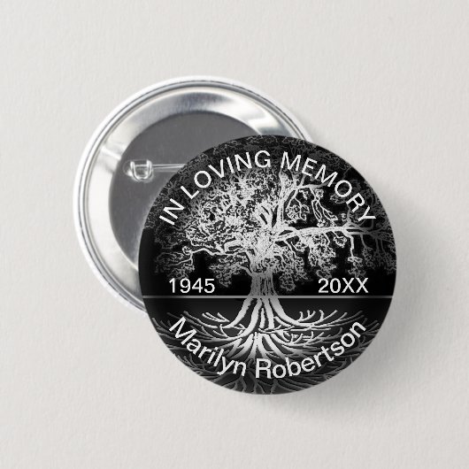 In Love Memory Tree of Life Button (Vorne & Hinten)