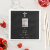 In Love Memory Typografie Golden Cross Serviette (Beispiel)