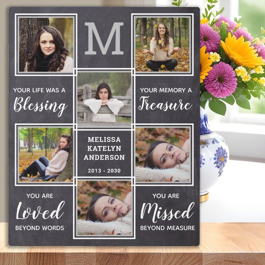 In Love Memory Unique Foto Collage Memorial Fotoplatte