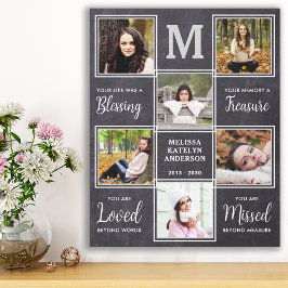 In Love Memory Unique Foto Collage Memorial Leinwanddruck