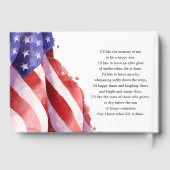 In Love Memory US Flag Funeral Guest Book Gästebuch (Rückseite)