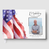 In Love Memory US Flag Funeral Guest Book Gästebuch (Vorderseite)