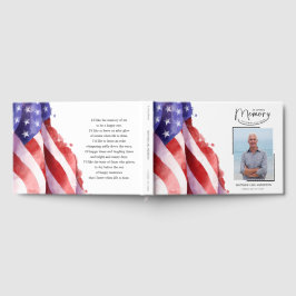 In Love Memory US Flag Funeral Guest Book Gästebuch