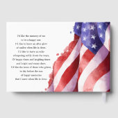 In Love Memory US Flag Funeral Guest Book Gästebuch (Rückseite)