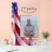 In Love Memory US Flag Funeral Memorial Acrylschild (Hochzeit)