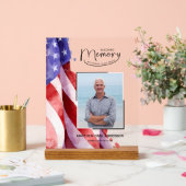 In Love Memory US Flag Funeral Memorial Acrylschild (Hochzeit)