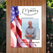 In Love Memory US Flag Funeral Memorial Poster