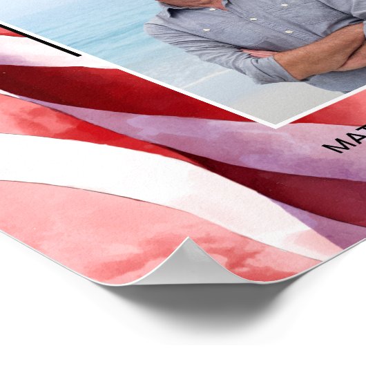 In Love Memory US Flag Funeral Memorial Poster (Ecke)