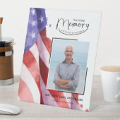 In Love Memory US Flag Funeral Memorial Sockelschild (In Situ)