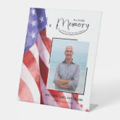 In Love Memory US Flag Funeral Memorial Sockelschild (Vorderseite)