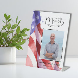 In Love Memory US Flag Funeral Memorial Sockelschild