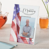 In Love Memory US Flag Funeral Memorial Sockelschild (In Situ)