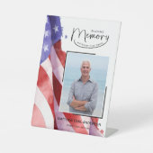In Love Memory US Flag Funeral Memorial Sockelschild (Vorderseite)