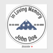In Love Memory Veteran Custom Cut Vinyl Sticker (Blatt)