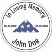 In Love Memory Veteran Custom Cut Vinyl Sticker (Vorderseite)
