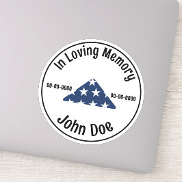 In Love Memory Veteran Custom Cut Vinyl Sticker
