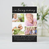 In Love Memory Vier Foto Collage Beerdigung Dankeskarte (Stehend Vorderseite)