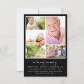 In Love Memory Vier Foto Collage Beerdigung Dankeskarte (Vorderseite)