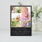 In Love Memory Vier Foto Collage Beerdigung Dankeskarte (Stehend Vorderseite)