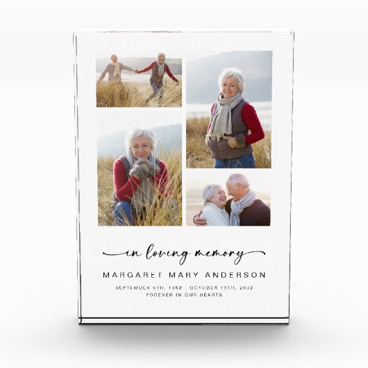 In Love Memory | Vier Fotos Beerdigung Beileid (Vorderseite)