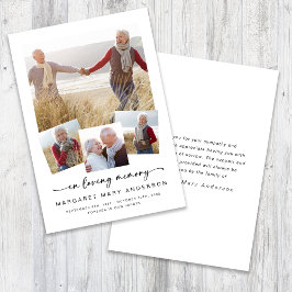 In Love Memory Vier Fotos Beerdigung Beileid Dankeskarte