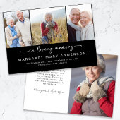 In Love Memory | Vier Fotos Beerdigung Beileid Dankeskarte