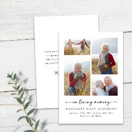 In Love Memory Vier Fotos Beerdigung Beileid Dankeskarte