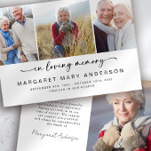 In Love Memory | Vier Fotos Beerdigung Beileid Dankeskarte