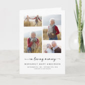 In Love Memory | Vier Fotos Beerdigungsdenkmal Einladung (Vorderseite)