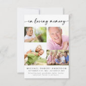 In Love Memory | Vier Mal Collage Beerdigung Dankeskarte (Vorderseite)