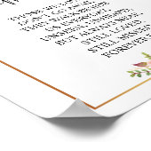 In Love Memory Wedding Memorial Table Sign v3 Poster (Ecke)