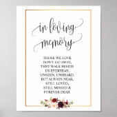 In Love Memory Wedding Memorial Table Sign v3 Poster (Vorne)