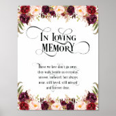 In Love Memory Wedding Memorial Table Sign v6 Poster (Vorne)