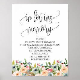 In Love Memory Wedding Memorial Table Sign v6 Poster