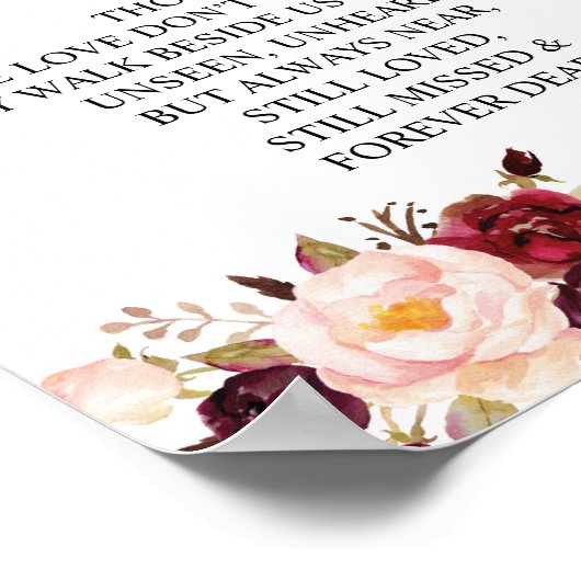 In Love Memory Wedding Memorial Table Sign v6 Poster (Ecke)