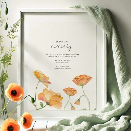 In Love Memory Wedding signalisieren wir orange Bl Poster