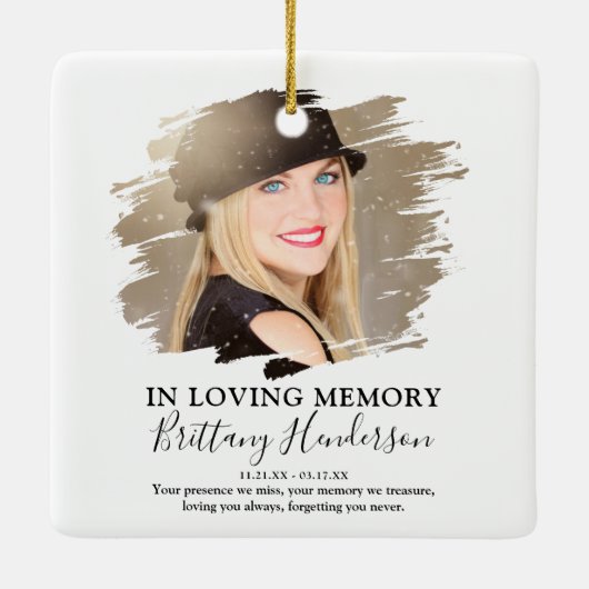 In Love Memory | Weihnachten im Foto Keramikornament (Rückseite)